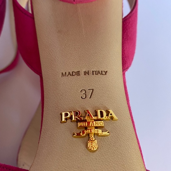 NEW PRADA PEONY SUEDE PLATFORM HIGH HEELS - Picture 10 of 15
